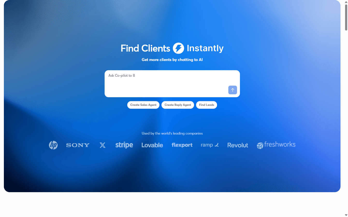 Instantly.ai homepage advertising sales engagement and lead intelligence with unlimited inboxes and warmup