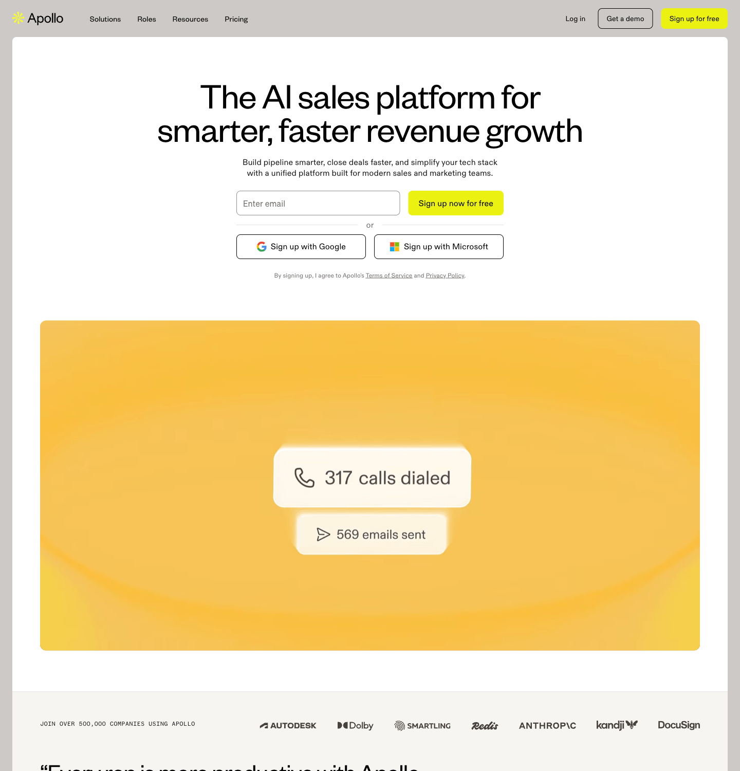 Apollo homepage