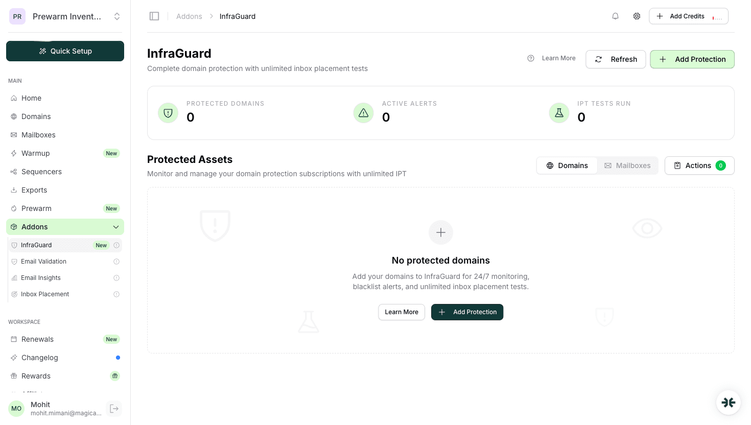InboxKit InfraGuard monitoring for healthtech outreach